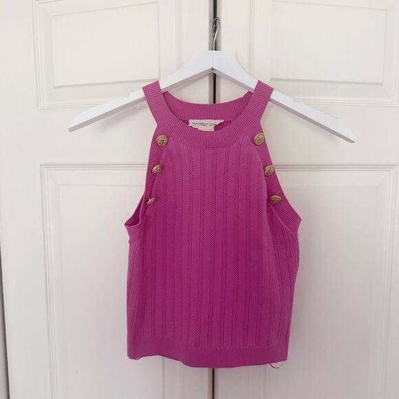 Happily Grey Women's High Neck Sleeveless Nautical Knit Sweater Tank Size Medium - Picture 6 of 6